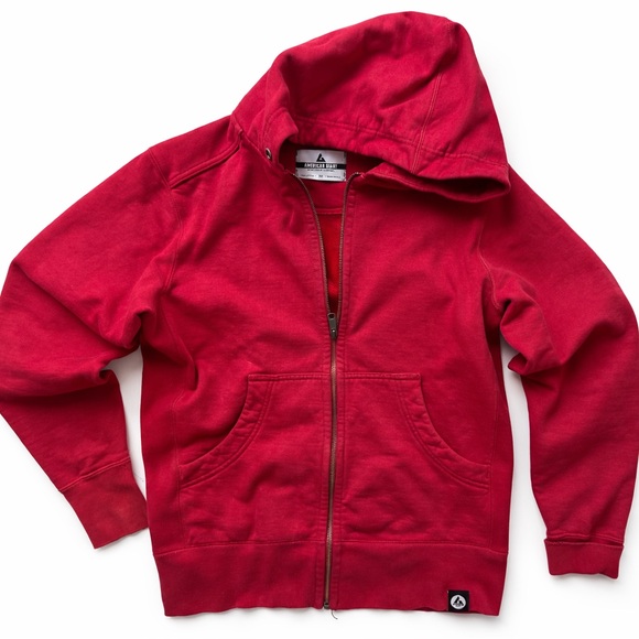 American Giant Full Zip Heavyweight Hoodie — Made in USA — Red — Men’s Medium - Picture 1 of 6